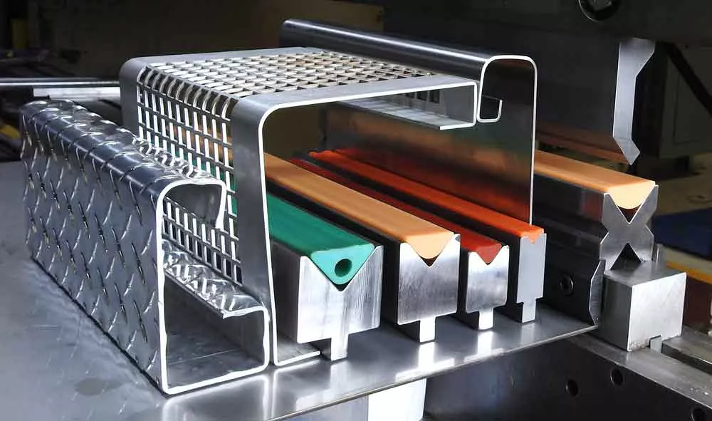 Press brake bending of cosmetically critical metal parts, step two